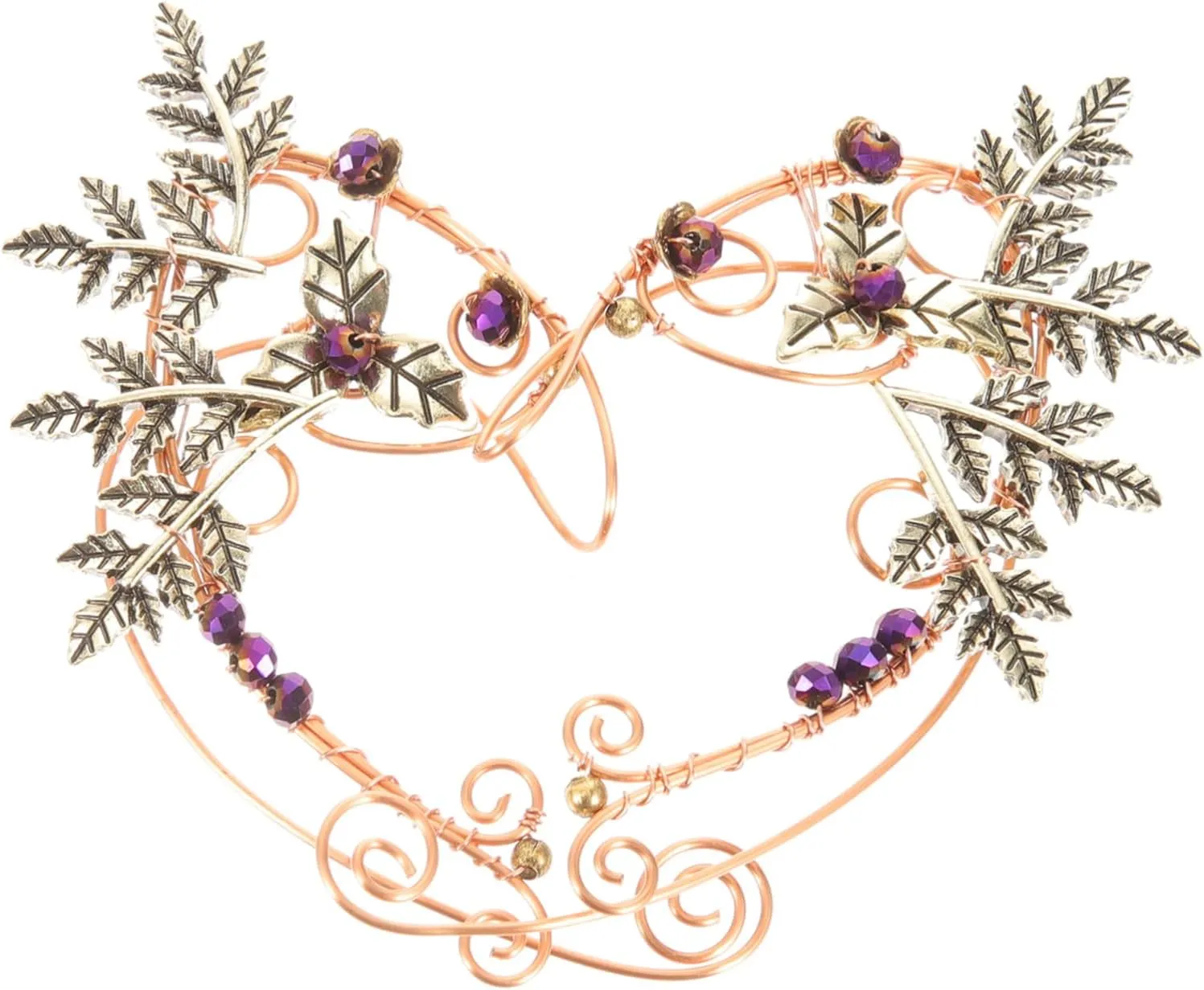 1 Pair Vintage Earrings Cuff Leaf Plated Clip Elf Dangle Dangling Jewelry Accessories Earrings for Women Ear Wrap Earrings Alloy