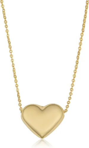 10k Yellow, White or Rose Gold Heart Necklace for Women (18 inch) | Minimalist Jewelry