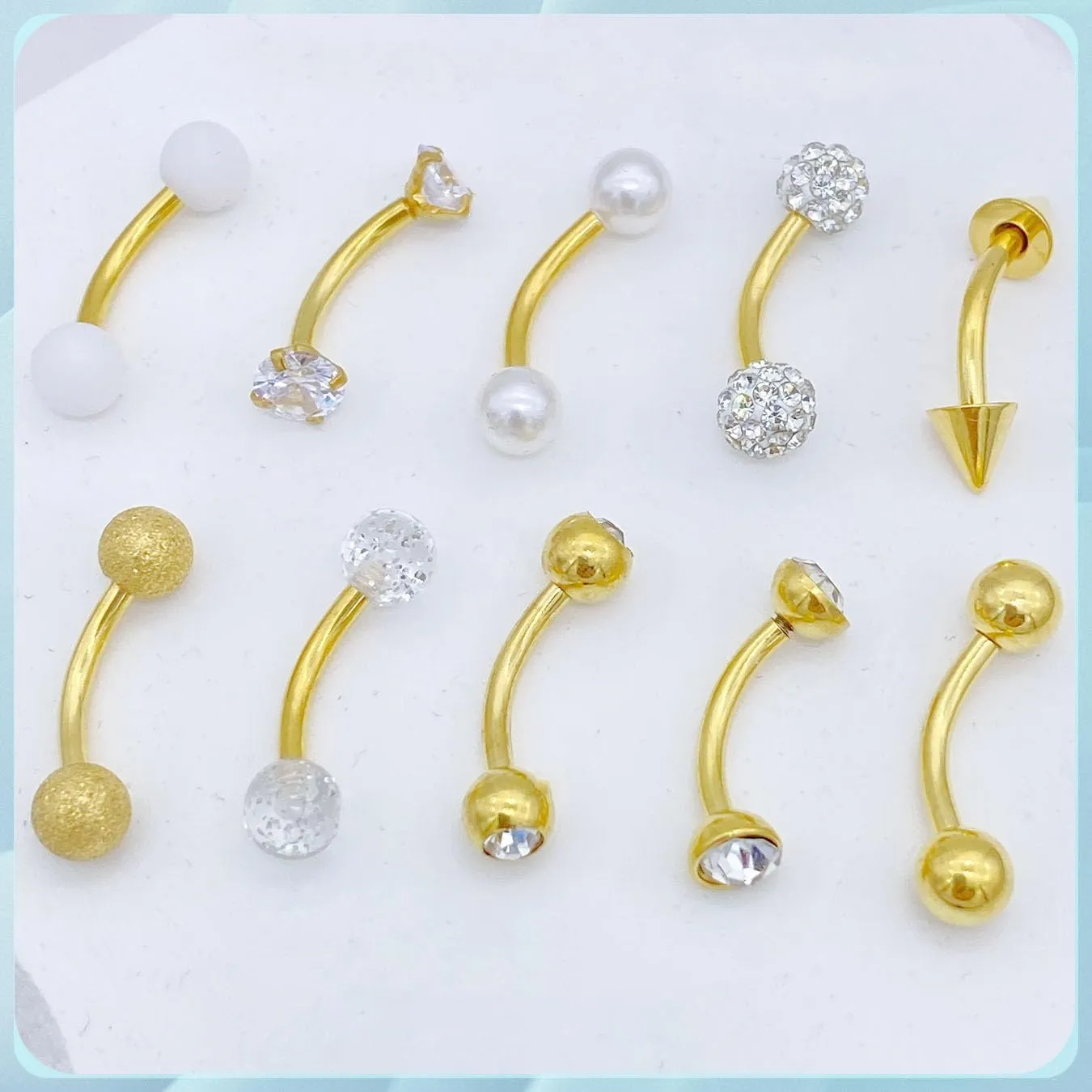10Pcs 14G 316L Stainless Steel Small Belly Button Rings for Women Tiny Simple Internally Threaded Surgical Steel Hypoallergenic Navel Rings CZ Eyebrow Lip Daith Rook Piercing Jewelry 8-14MM