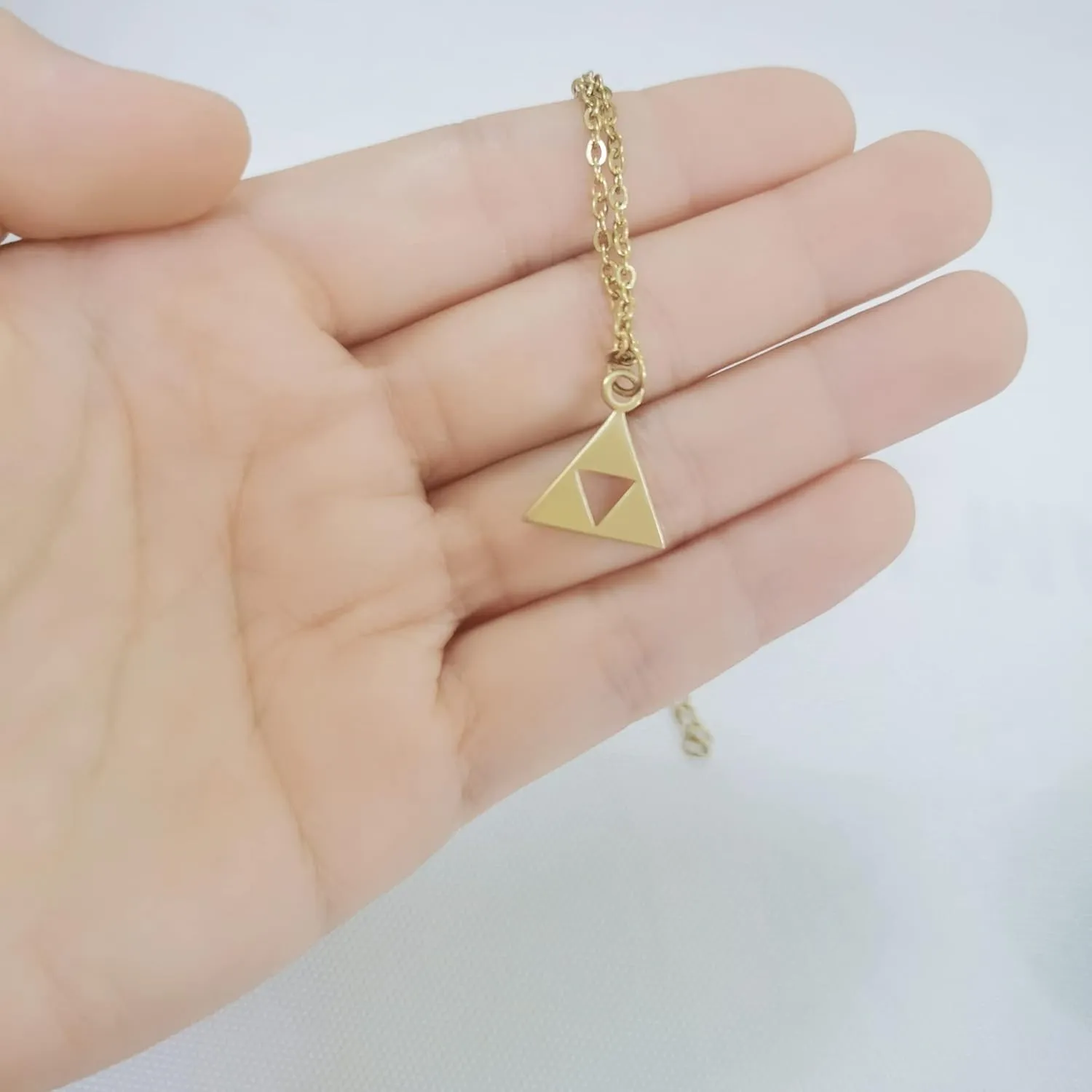 14K Gold Game Pendant Stainless Steel Necklaces Triangle Earrings