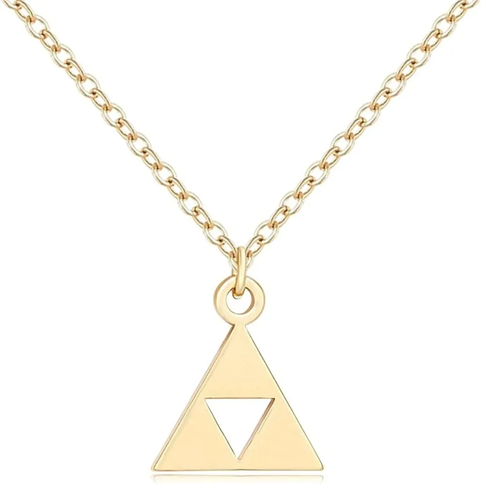 14K Gold Game Pendant Stainless Steel Necklaces Triangle Earrings