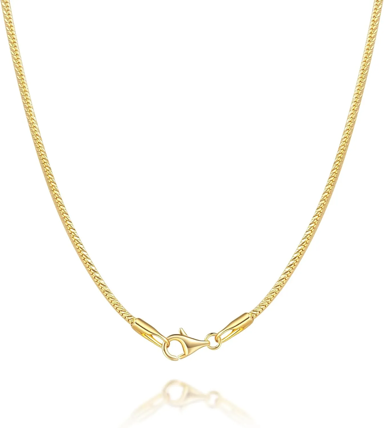 14K Gold Necklaces for Women 1.4mm Thin Snake Chain Necklace Golden Herringbone Necklace for Women 14K Gold Chain for Men Sleek Flow, Endless Grace Dainty Necklaces for Womens 16-24in