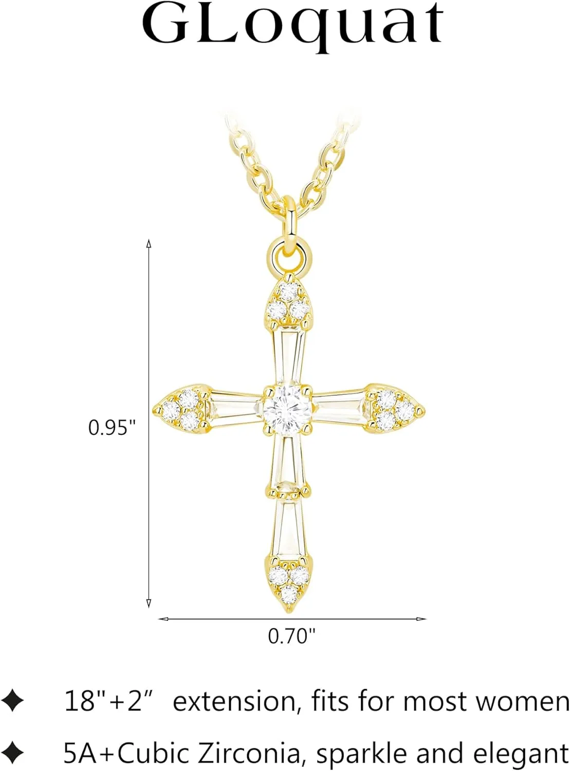 14k Gold Plated Cross Pendant Necklaces for Women Dainty Simple Love Heart Necklaces Trendy Gold Faith Cross Silver Adjustable Religious Necklace Jewelry Gifts for Her
