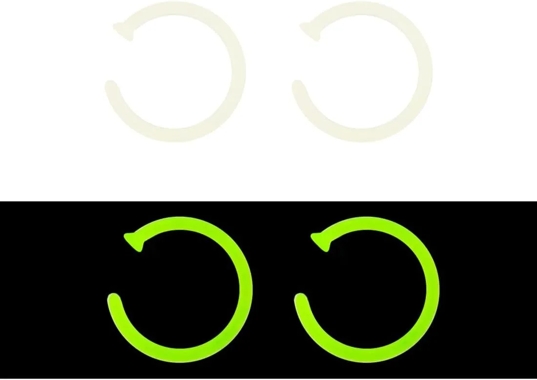 18G 20G Soft Flexible Bioflex Acrylic Glow In The Dark Open Nose Rings Retainer Piercing Hoops Nose Piercing Retainer Jewelry 5/16" 3/8" - Pack of 2