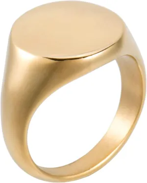 18K Gold Plated Women's Starburst Signet Ring - Minimalist Mother of Pearl Statement Piece