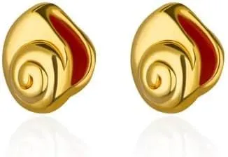 18K Gold Snail Shell Stud Earrings, Gold Plated Cute Shell Studs for Women, Dainty Minimalist Snail Stud Earrings, Gift for Her, Womens Earrings