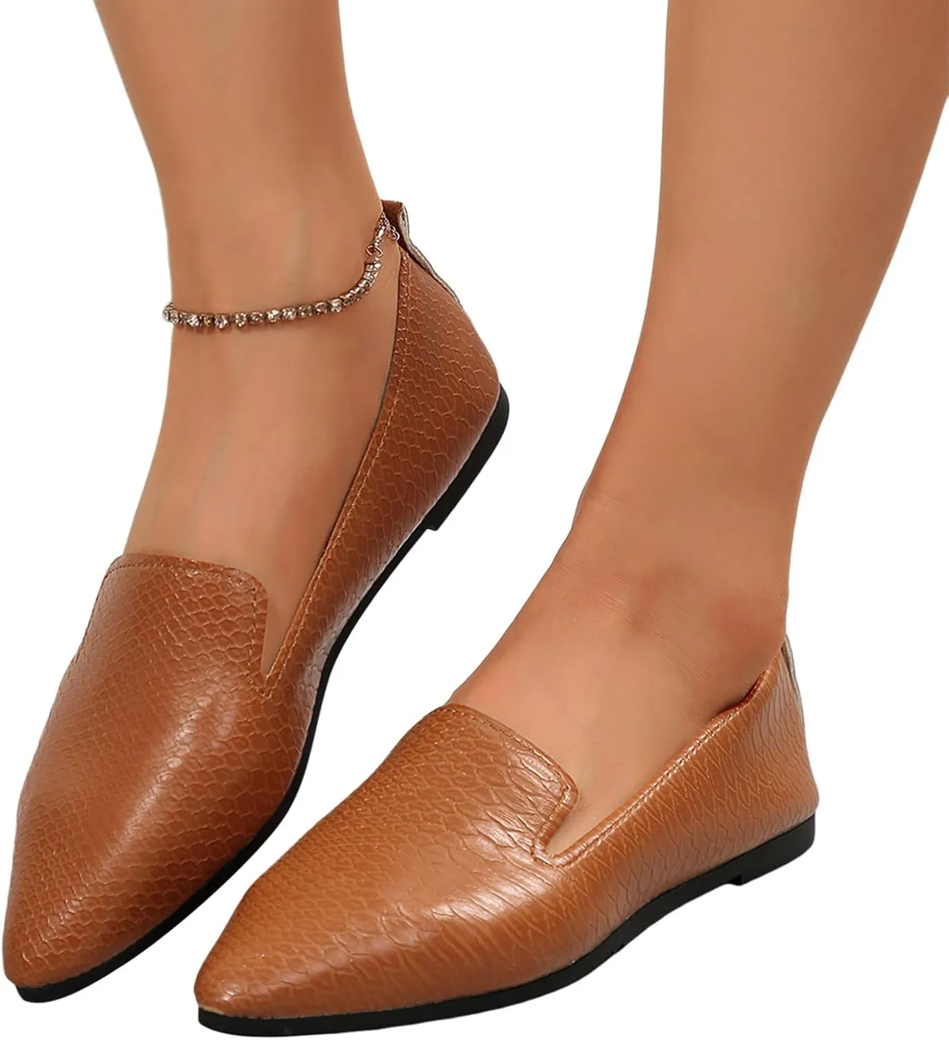 2025 Flats Casual Shoe Women Comfortable Lady Dress Dance Party Slides Daily Wear Soft Sole Indoor/Outdoor Business Work Loafer Shoes Fashion Elegant Pointed Toe Slip-On Walking Footwear