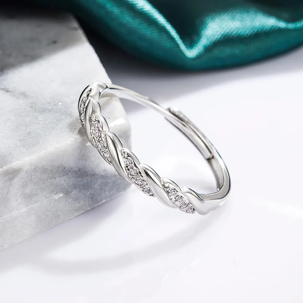 2pcs Couple Matching Rings Sets 925 Silver Plated Bow Stars and Moon Moonstone CZ Wedding Engagement Ring Bridal Sets Adjustable His & Hers Couples Promise Rings