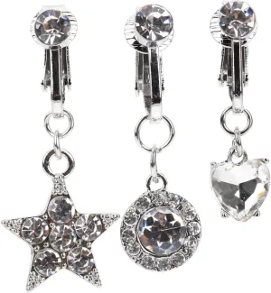 3Pcs Clip Belly Button Rings Fake Navel Rings for Non Pierced Style Comfortable Decoration for Parties Photography Props Present for Women