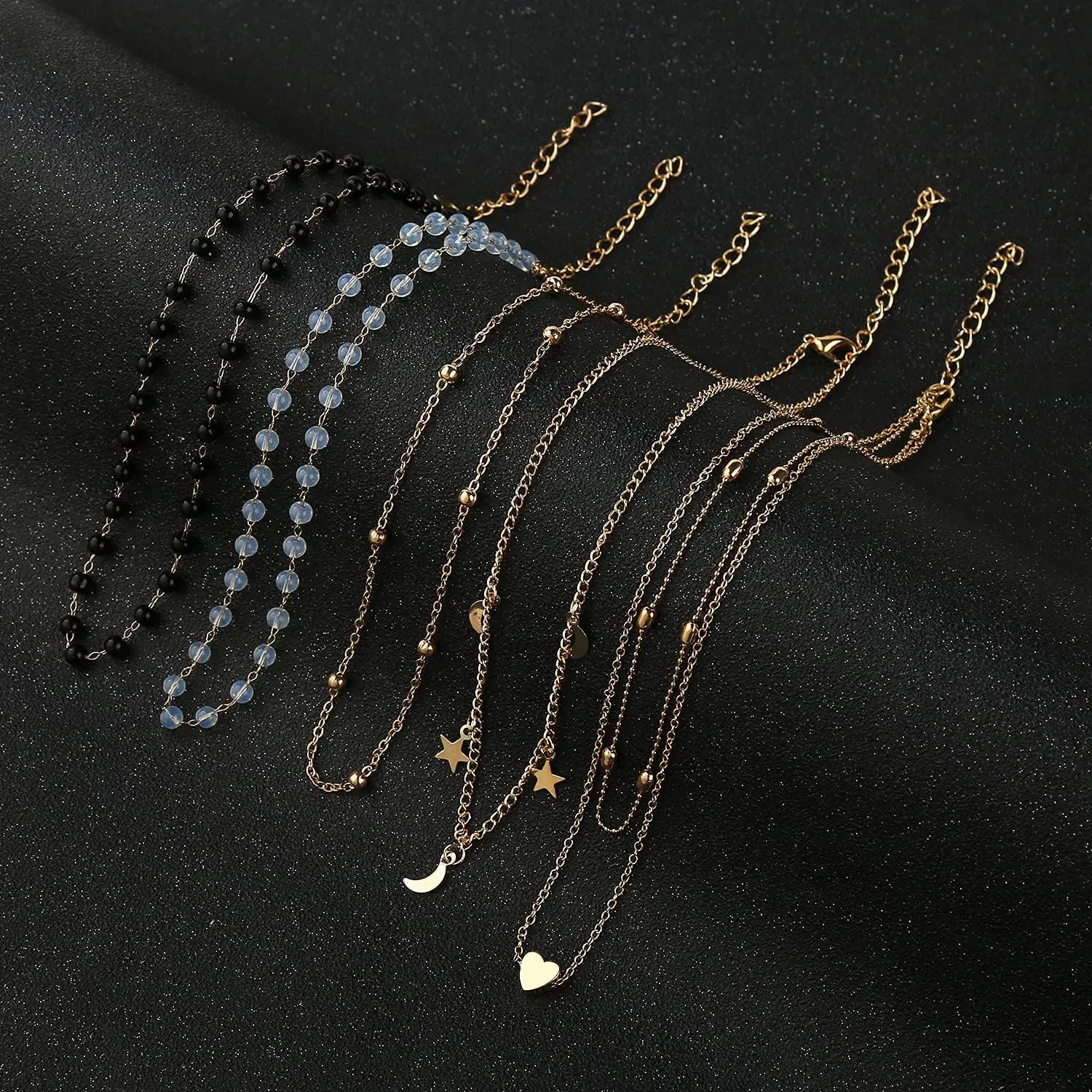 4-12 Pieces Beaded Choker Necklaces for Women Boho Seed Bead Choker Set Hawaiian Handmade Turquoise Beach Beads Necklace Chain Jewelry