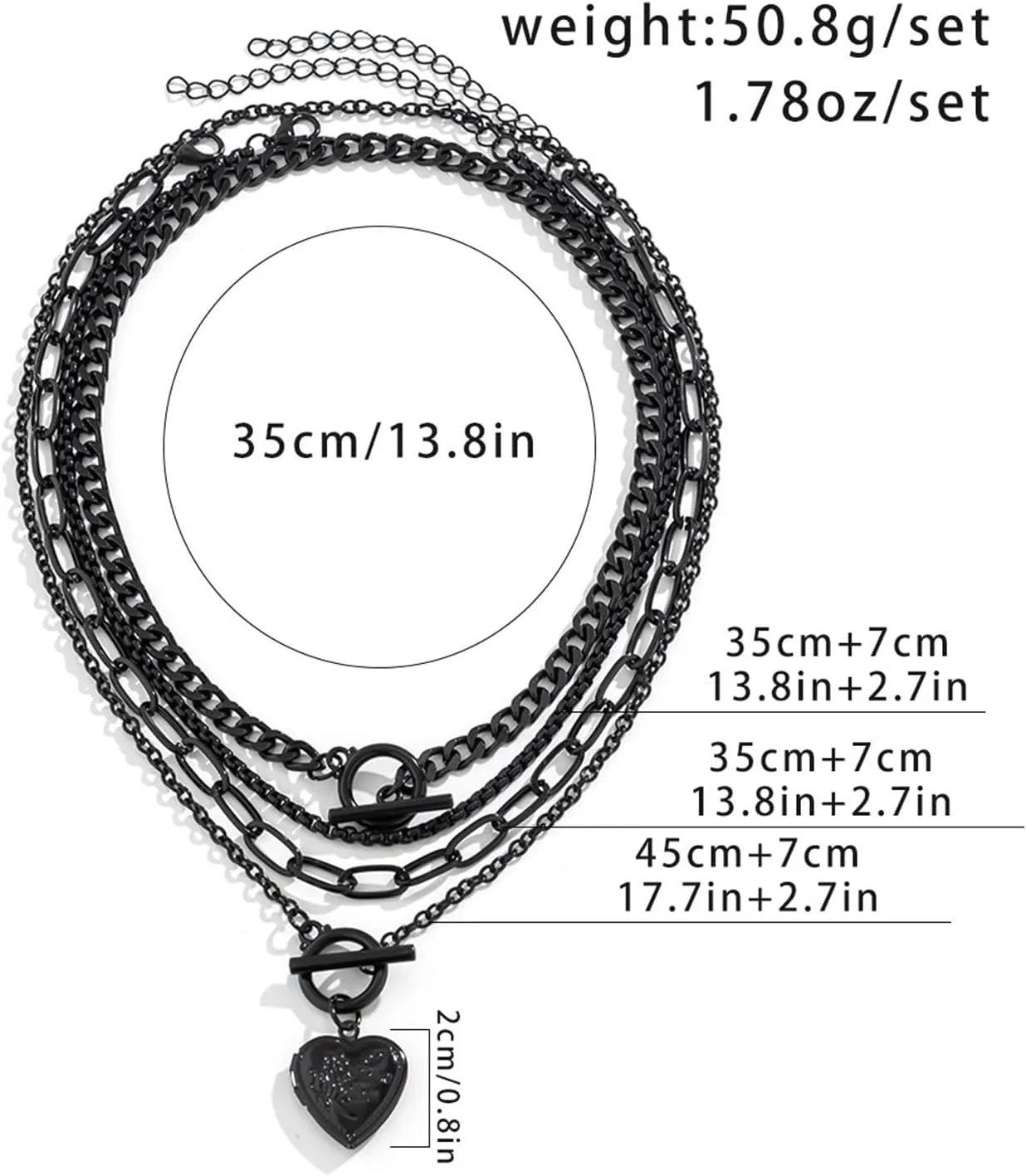 4pcs Black Layered Necklaces for Women,Vintage Fashion Heart/Coin/Star Pendant Necklace Punk Chunky Chain Choker Multilayer Aesthetic Adjustable Hiphop Necklaces Set Halloween Jewelry Gift