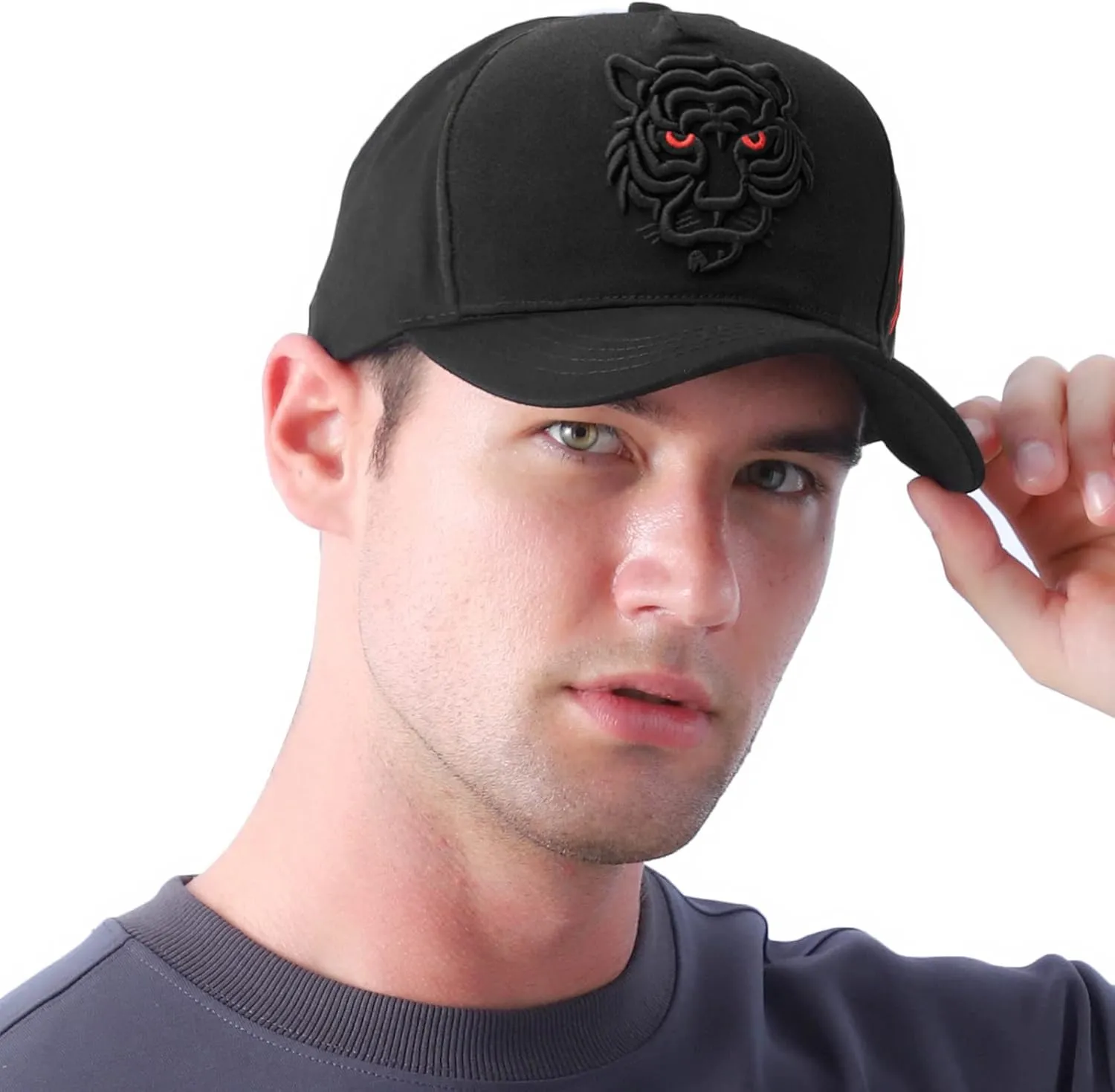 5 Panels High Crown Baseball Cap for Men Casual Cotton Letter Embroidery Snapback Caps Trucker Hats Wide Brim Sun Hats Q1036