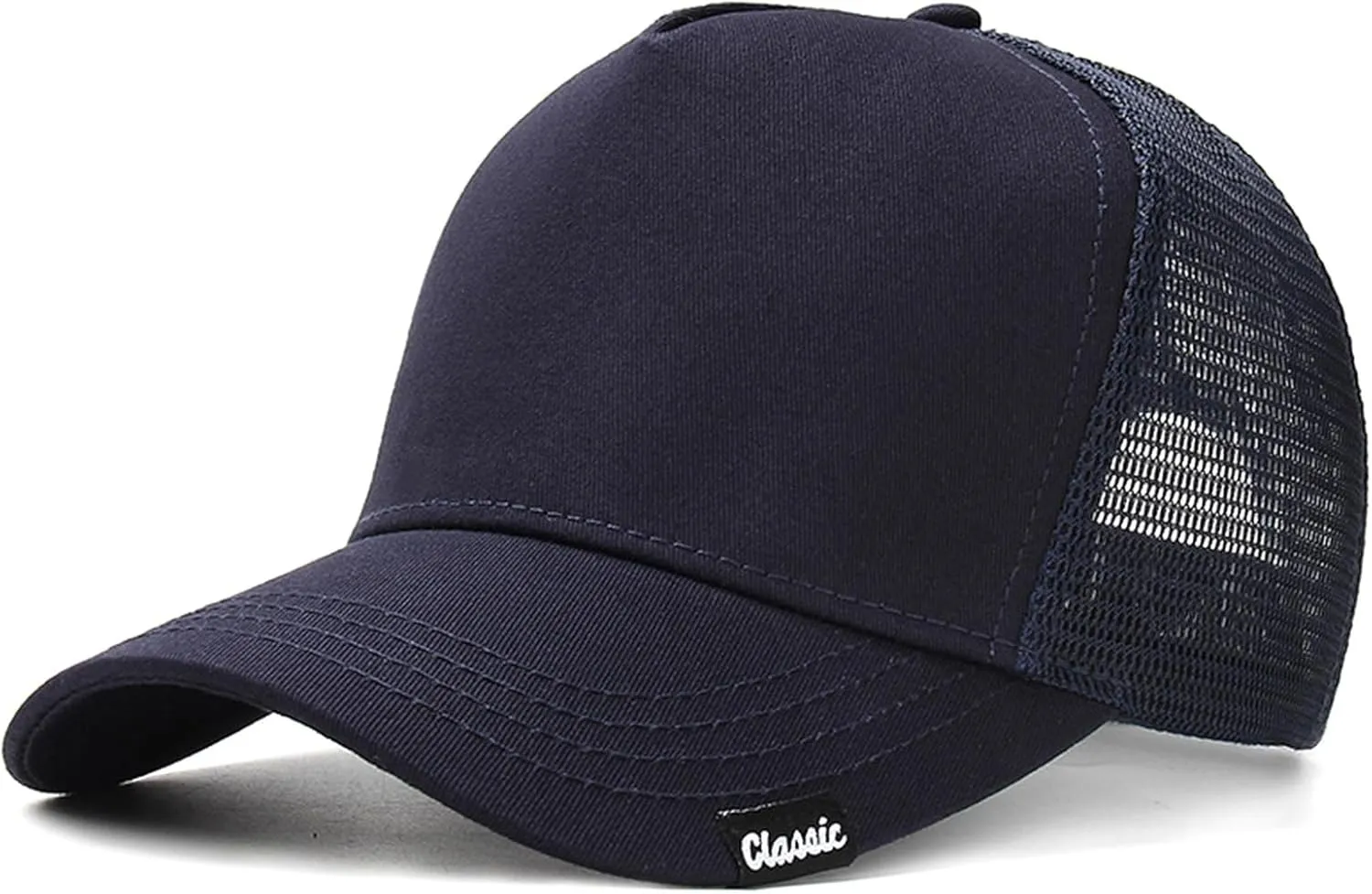 5 Panels High Crown Trucker Hats Mens Outdoor Breathable Full Mesh Snapback Baseball Caps Wide Brim Sun Hats Plus Size Q1037