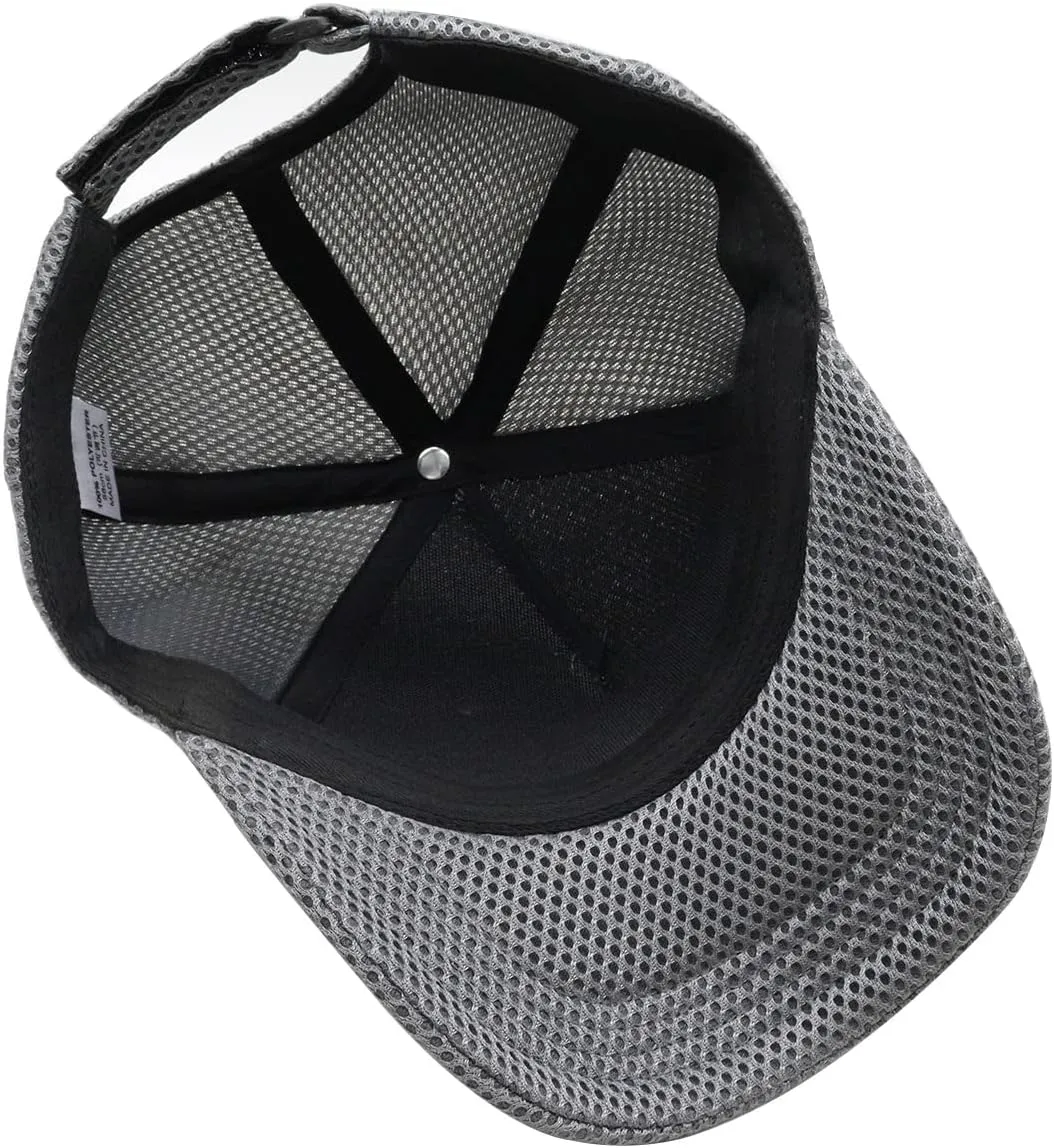 5 Panels High Crown Trucker Hats Mens Outdoor Breathable Full Mesh Snapback Baseball Caps Wide Brim Sun Hats Plus Size Q1037