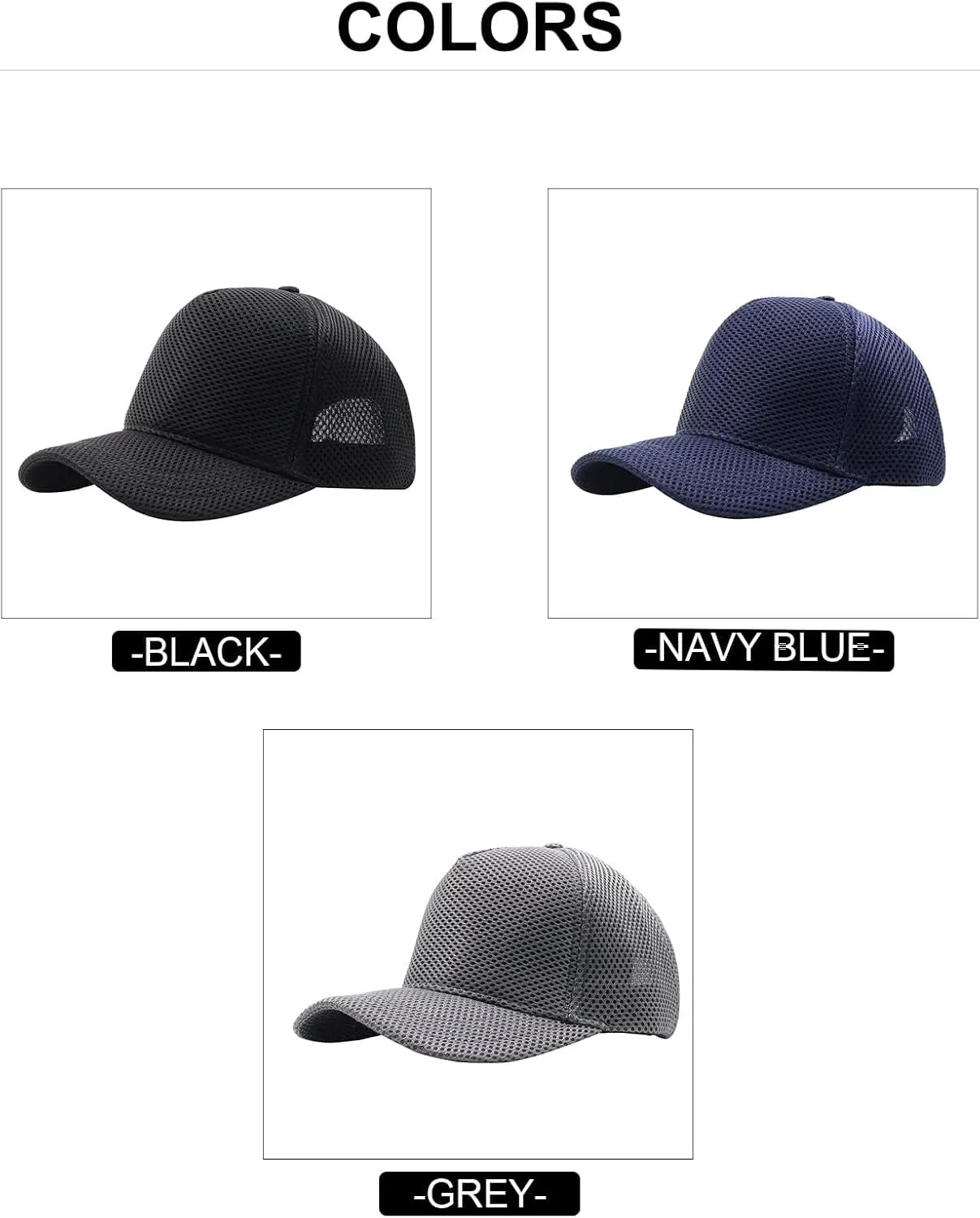 5 Panels High Crown Trucker Hats Mens Outdoor Breathable Full Mesh Snapback Baseball Caps Wide Brim Sun Hats Plus Size Q1037
