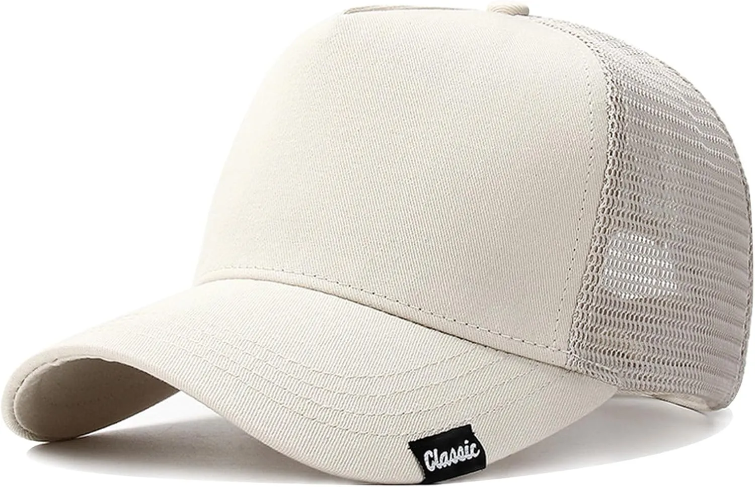 5 Panels High Crown Trucker Hats Mens Outdoor Breathable Full Mesh Snapback Baseball Caps Wide Brim Sun Hats Plus Size Q1037