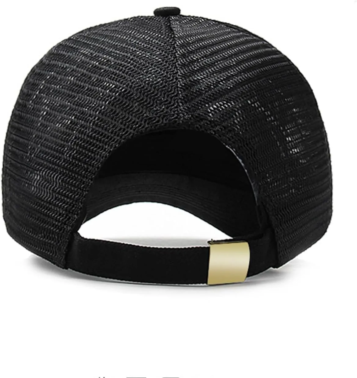 5 Panels High Crown Trucker Hats Mens Outdoor Breathable Full Mesh Snapback Baseball Caps Wide Brim Sun Hats Plus Size Q1037