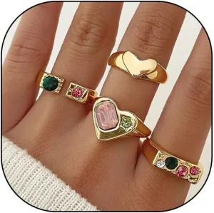5Pcs Silver Plated Rings Set Female Pearl Heart Pearl Beads Joint Knuckle Rings Dainty Twist Midi Tail Finger Rings Y2k Heart Rings Dainty Faux Pearl Stackable Rings Sets Valentine's Day Xmas Gift