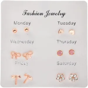 6 Pairs Small Stud Earrings Set for Women,Hypoallergenic Fashion Multiple Stud Earrings Set Statement Jewelry Gifts