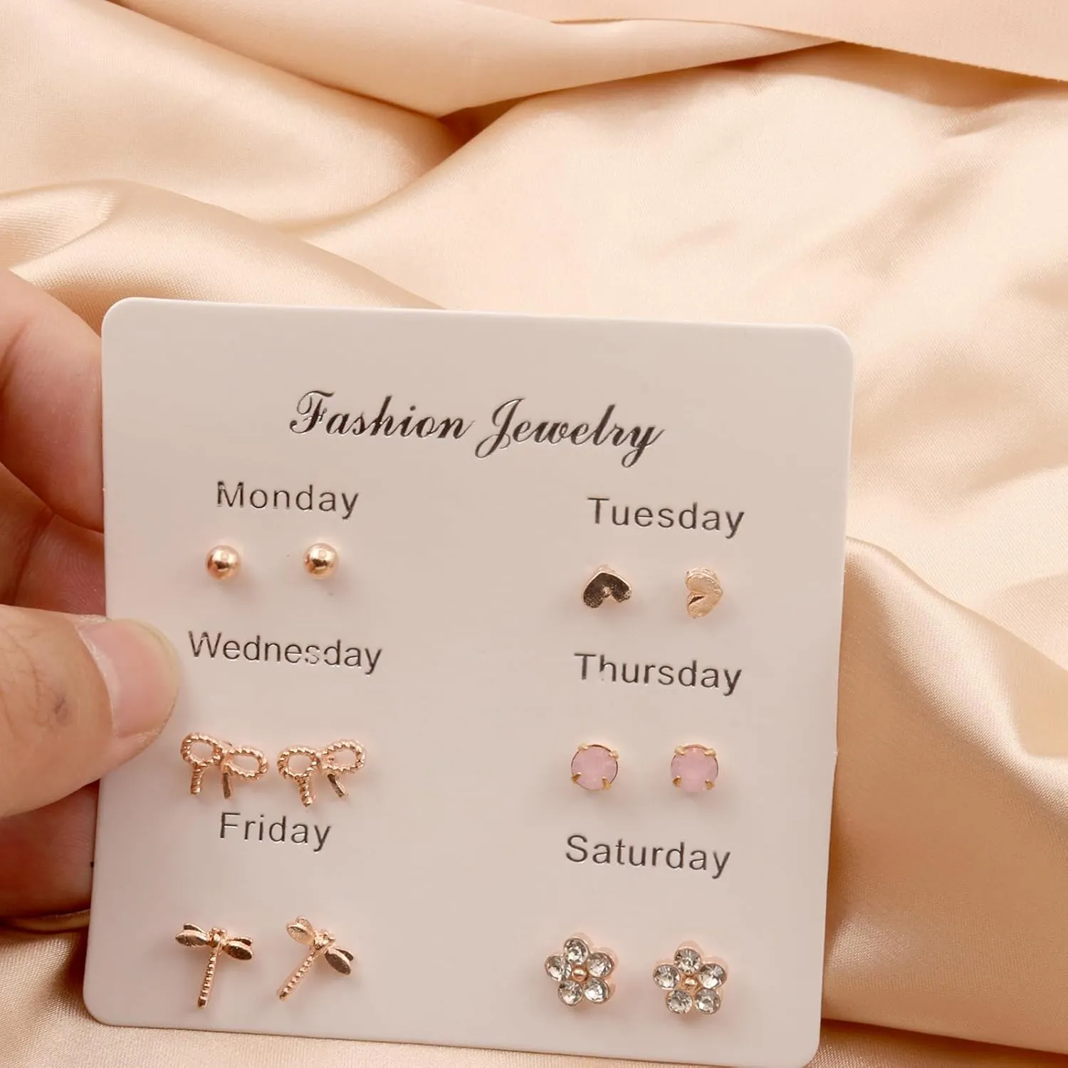 6 Pairs Small Stud Earrings Set for Women,Hypoallergenic Fashion Multiple Stud Earrings Set Statement Jewelry Gifts