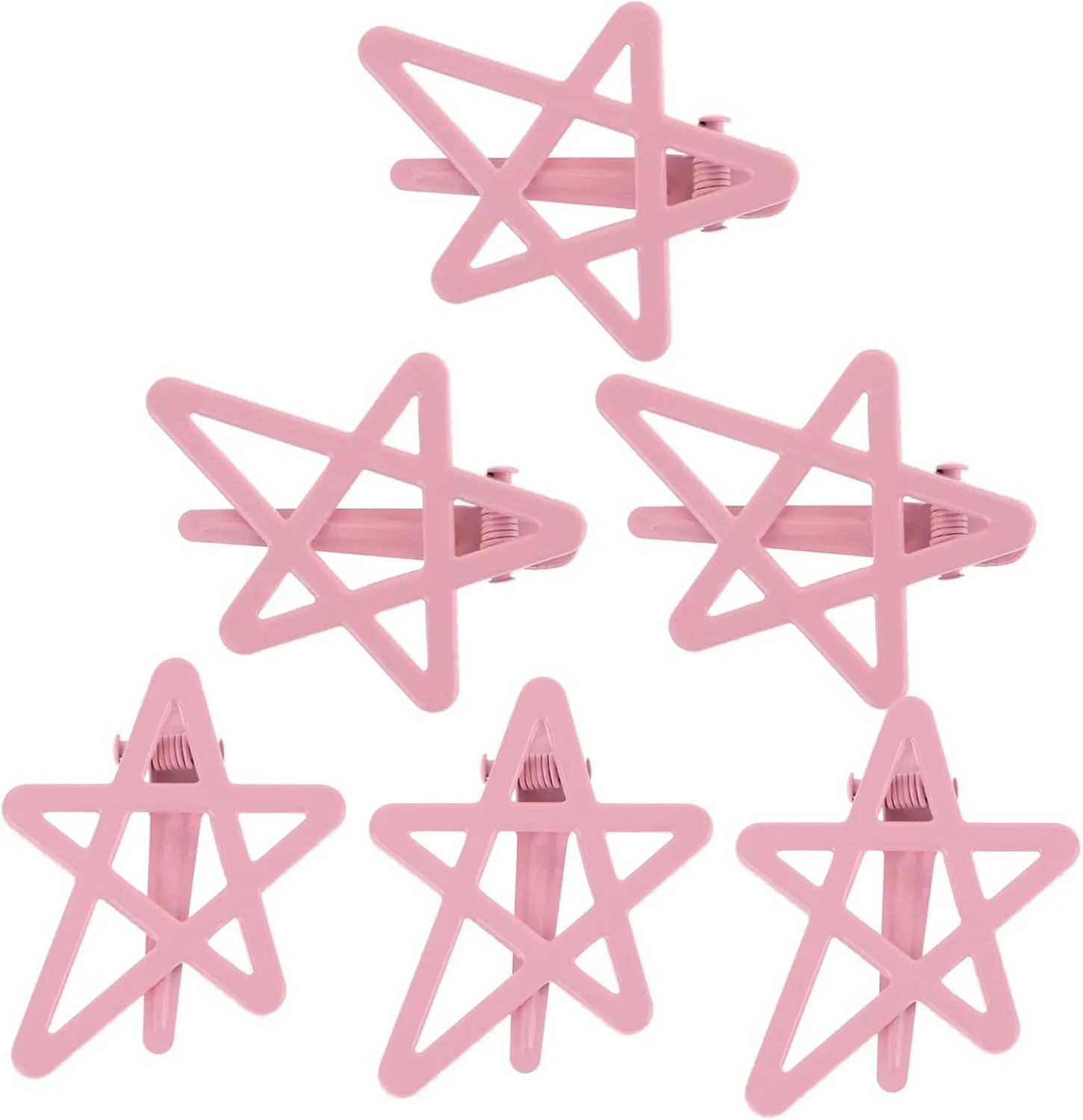 6pcs Cute Star Hair Clips for Decorative Zinc Alloy Hair Pins Stylish Side Clips for Women Durable Five Pointed Star Barrettes