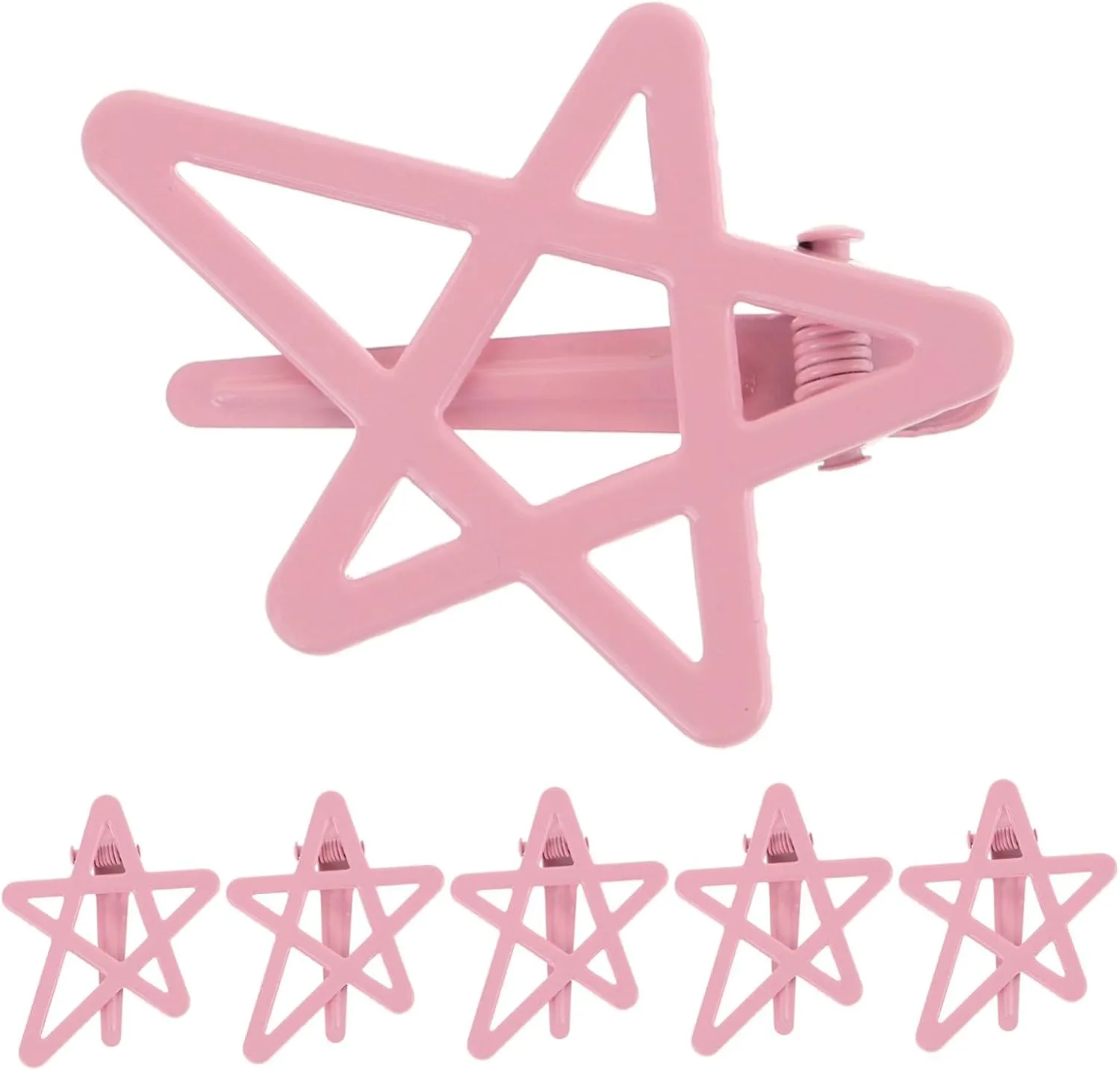 6pcs Star Hair Clips for Cute Kawaii Snap Barrettes Pointed Star Design Hair Accessories for Daily Wear Parties and Special Occasions