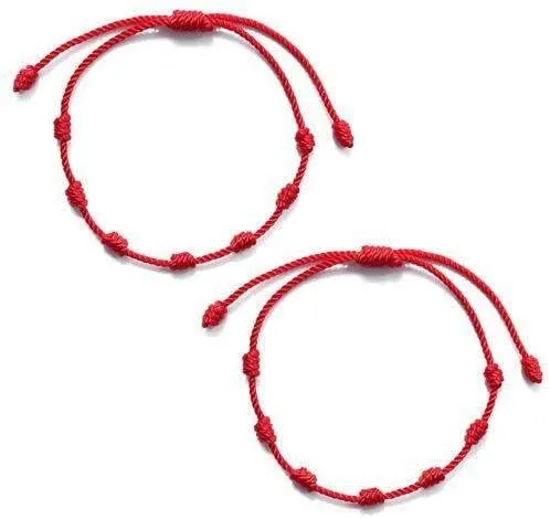 6pcs/set Handmade 7 Knots Red String Bracelet for Lover Protection Lucky Amulet and Friendship Braid Rope Wristband Jewelry Gift Nice and clever