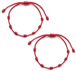 6pcs/set Handmade 7 Knots Red String Bracelet for Lover Protection Lucky Amulet and Friendship Braid Rope Wristband Jewelry Gift Nice and clever
