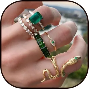 7-14 Pieces Gold Snake Knuckle Ring Set. Boho Rhinestone Stackable Rings Sets Jewelry,Vintage Stacking Finger Ring for Women,5 Styles