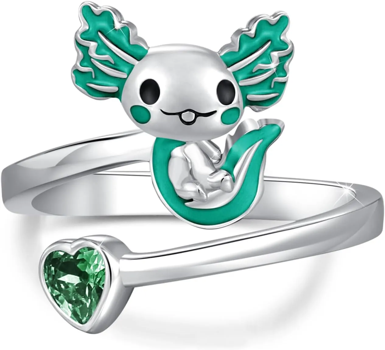 925 Sterling Silver Axolotl Ring - Adjustable Jewelry