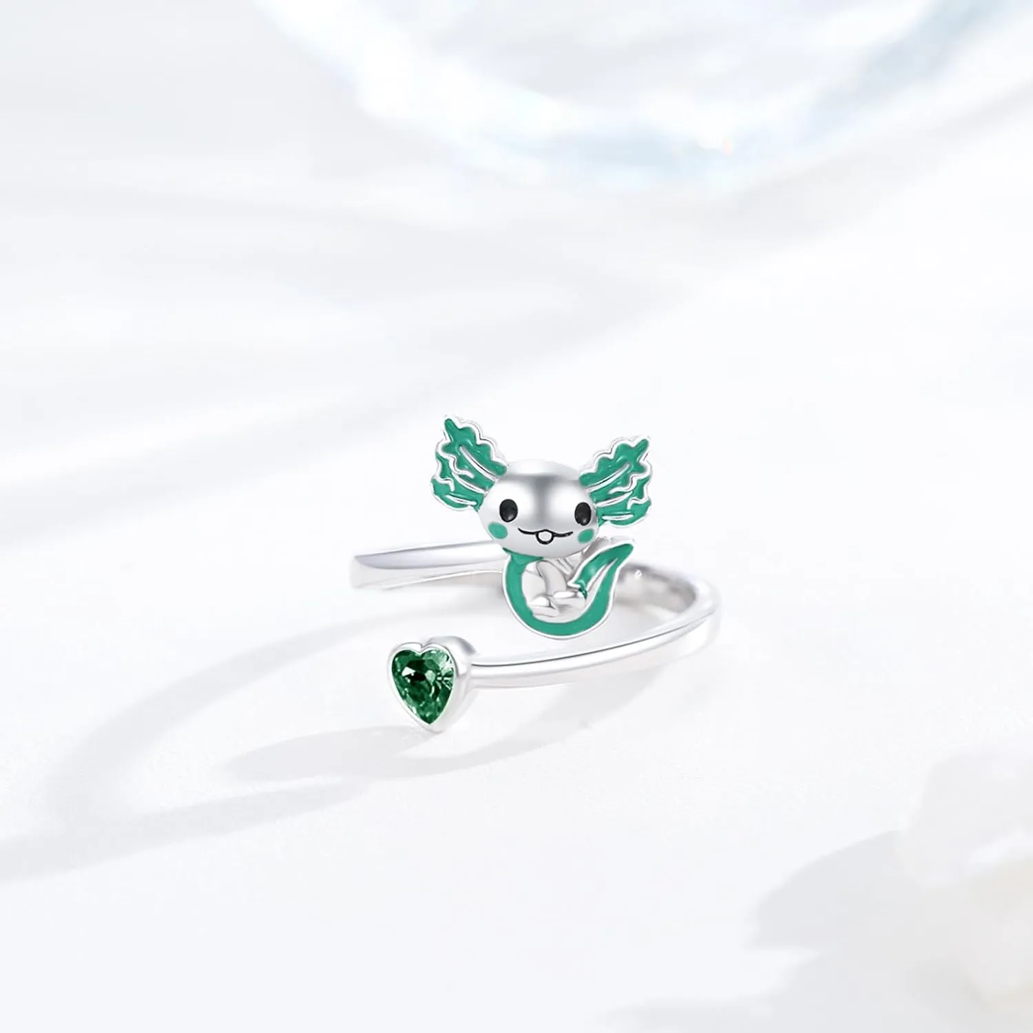 925 Sterling Silver Axolotl Ring - Adjustable Jewelry