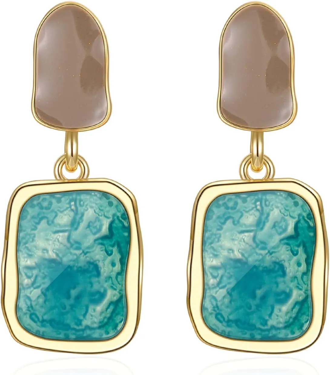925 Sterling Silver Post Abalone Shell Dangle Drop Earrings Gold Plated Statement Stud Earrings Fashion Beach Jewelry Gifts for Women