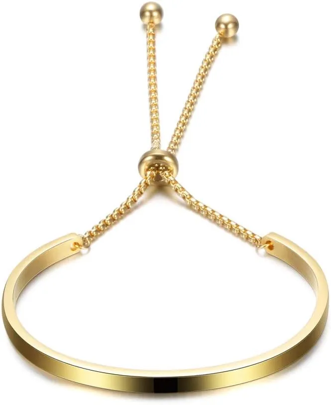 Adjustable Slider Bracelets Delicate Snake Chain Band Bracelet Thin Dainty Bracelet Adjustable Slider Chain Bracelet Jewelry Gift for Women