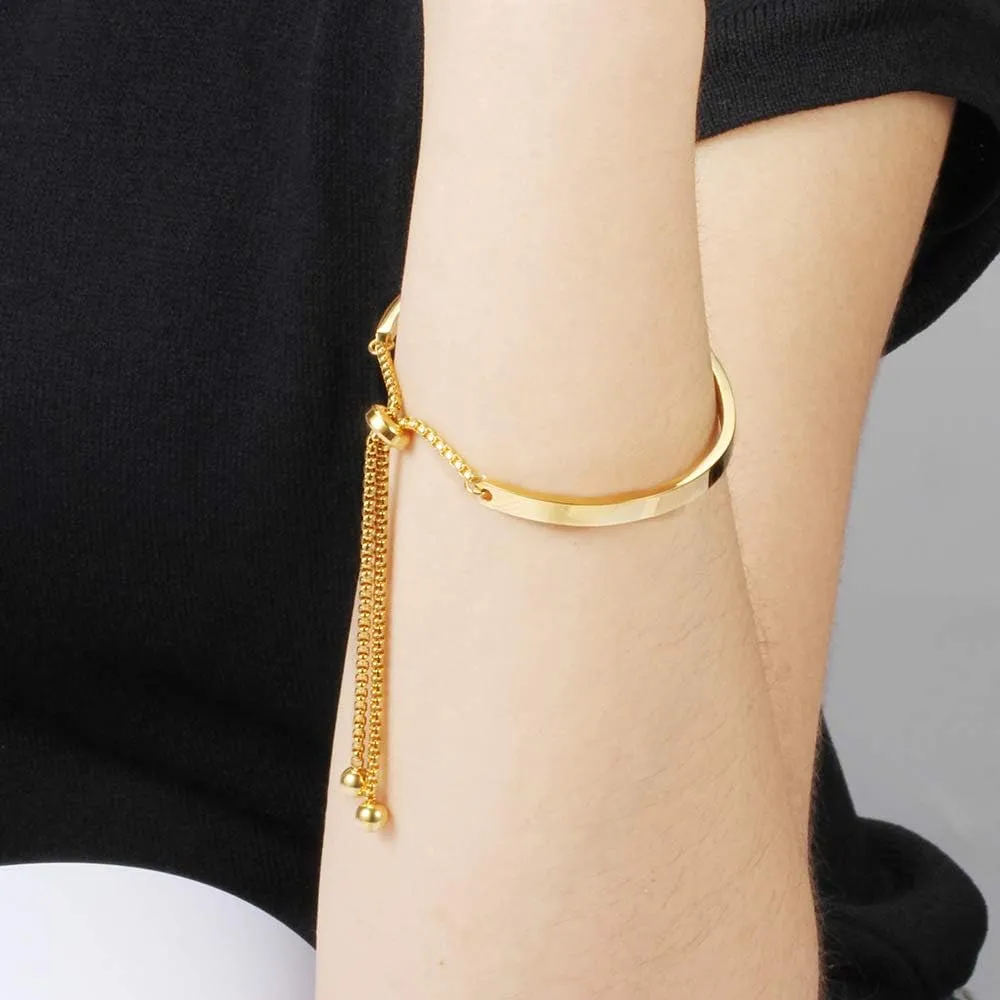 Adjustable Slider Bracelets Delicate Snake Chain Band Bracelet Thin Dainty Bracelet Adjustable Slider Chain Bracelet Jewelry Gift for Women