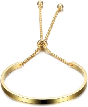 Adjustable Slider Bracelets Delicate Snake Chain Band Bracelet Thin Dainty Bracelet Adjustable Slider Chain Bracelet Jewelry Gift for Women