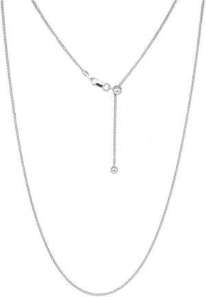Adjustable Wheat Chain Necklace, 925 Sterling Silver Necklace for Women, Bolo Necklace, Adjustable Chain For All Pendants