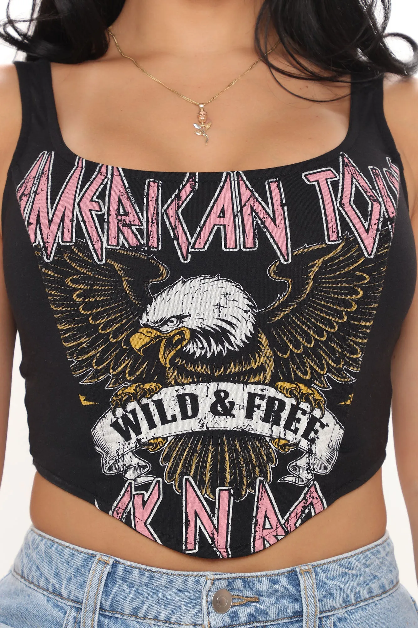 American Tour Corset Top - Black