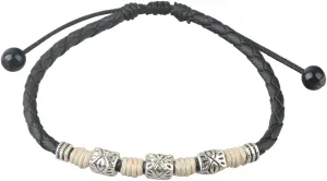 Ancient Tribe Handmade Adjustable Black Leather Anklet,Women's