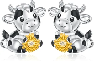 Animal Earrings 925 Sterling Silver Capybaral Cow Bunny Stud Earring for Women Capybara Jewelry Animal Earrings Jewelry