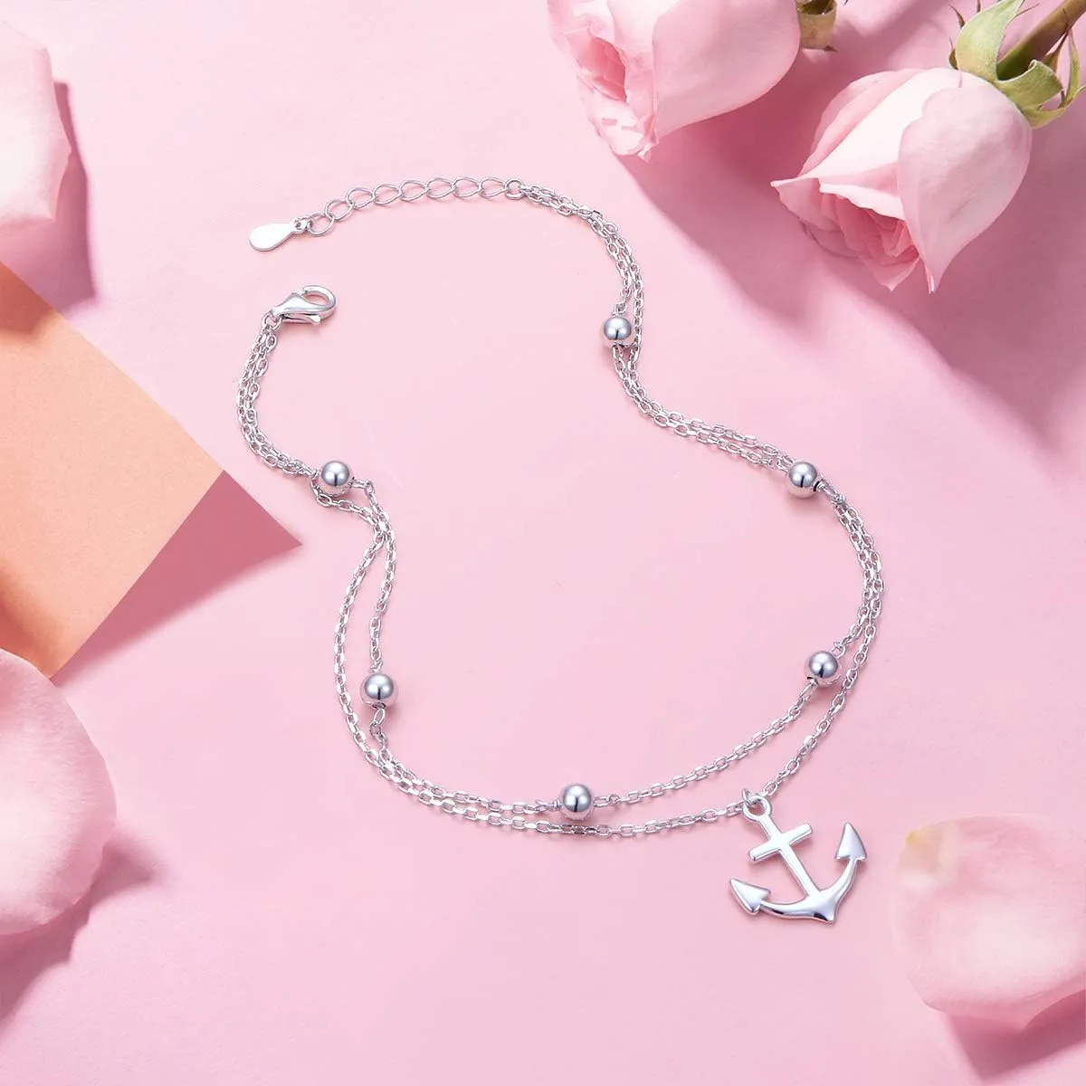 Anklet for Women S925 Sterling Silver Adjustable Foot Ankle Bracelet