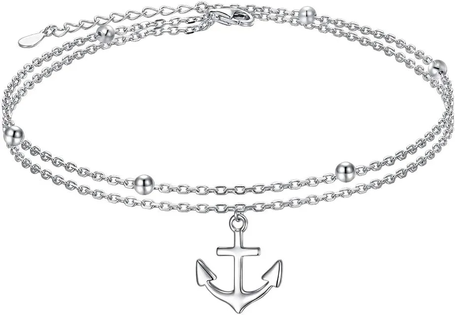 Anklet for Women S925 Sterling Silver Adjustable Foot Ankle Bracelet