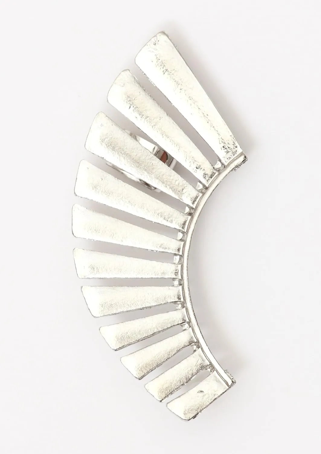 Art Deco Pierced Ear Cuff Metal Wrap Minimalist CD15 Silver Tone Earring Fashion Jewelry