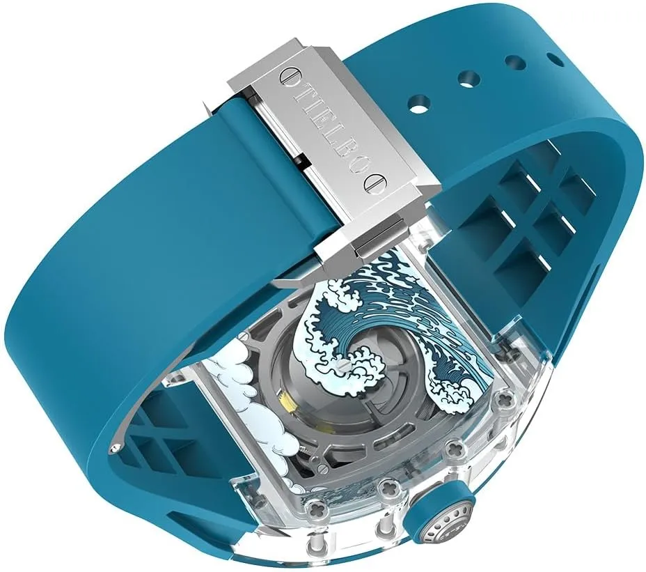 Automatic Mechanical Luxury Crystal Case Watches for Men Skeleton Sapphire Man Wrist Watch Waterproof Watch Luminous Hands