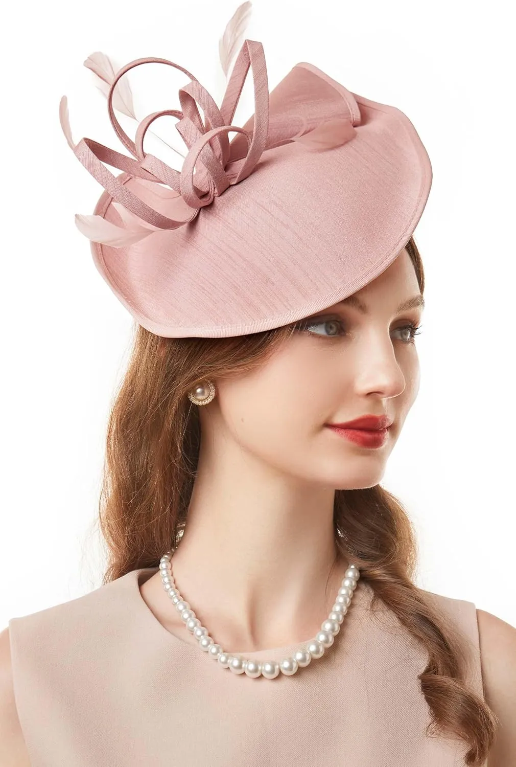 BABEYOND Derby Hats for Women - Fascinators Tea Party Hats Headband Wide Brim Fascinator Wedding Cocktail Feathers Headwear
