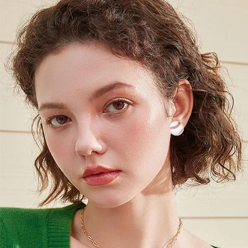 Baseball Earrings Jewelry Baseball Stud Earring for Women Sport Ball Dangle Earrings Football Earrings Basketball Earrings Volleyball Earrings for Sport Ball Fans or Player
