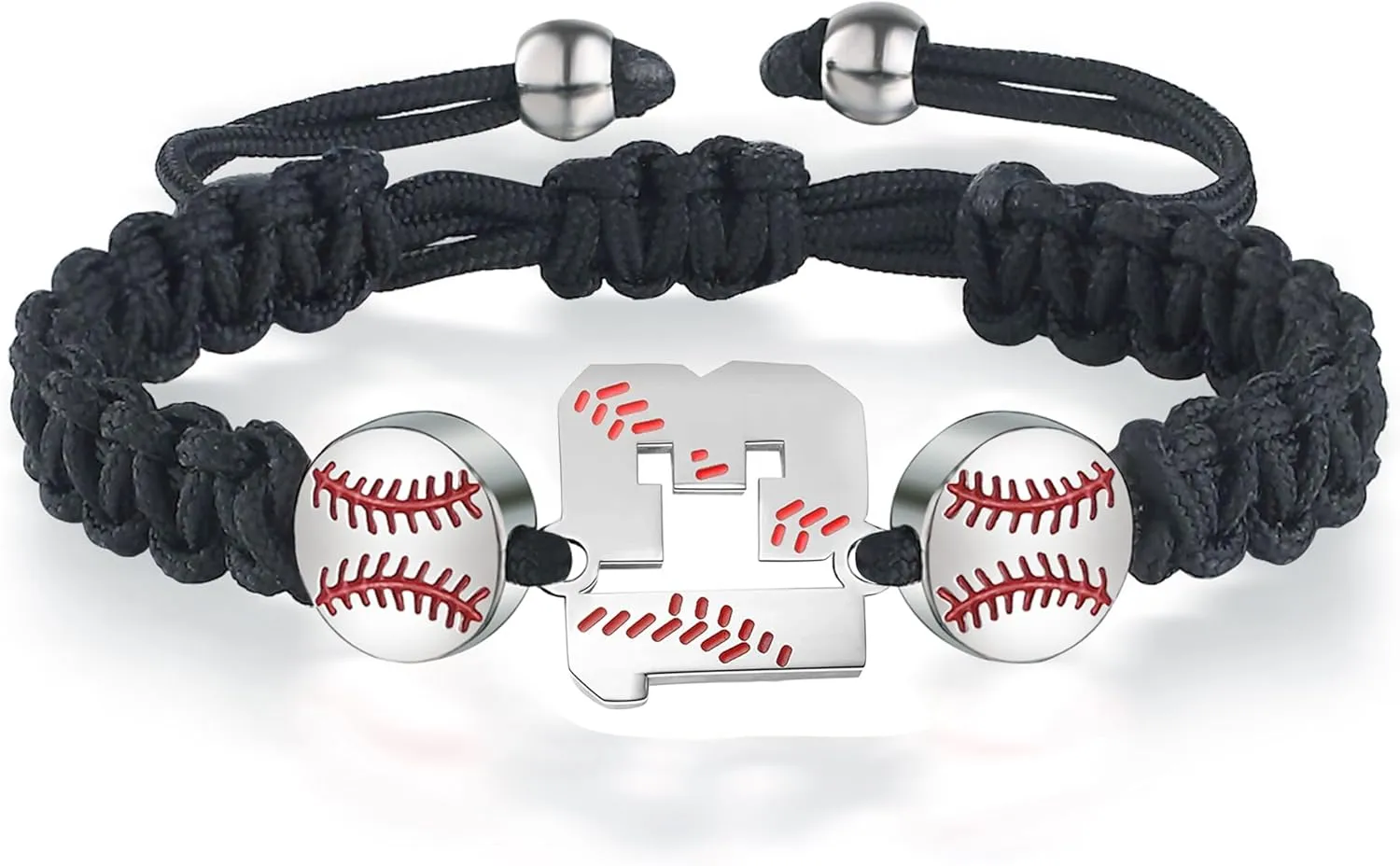 Baseball Number Bracelets for Men Athletes Jersey Number Bracelet Handmade Braided Adjustable Bracelets Personalized Baseball Gifts for Men