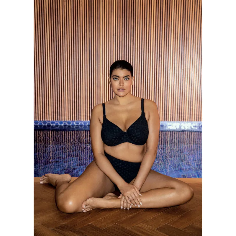 Bazaruto Plunge Bikini Top Black - Elomi Swim