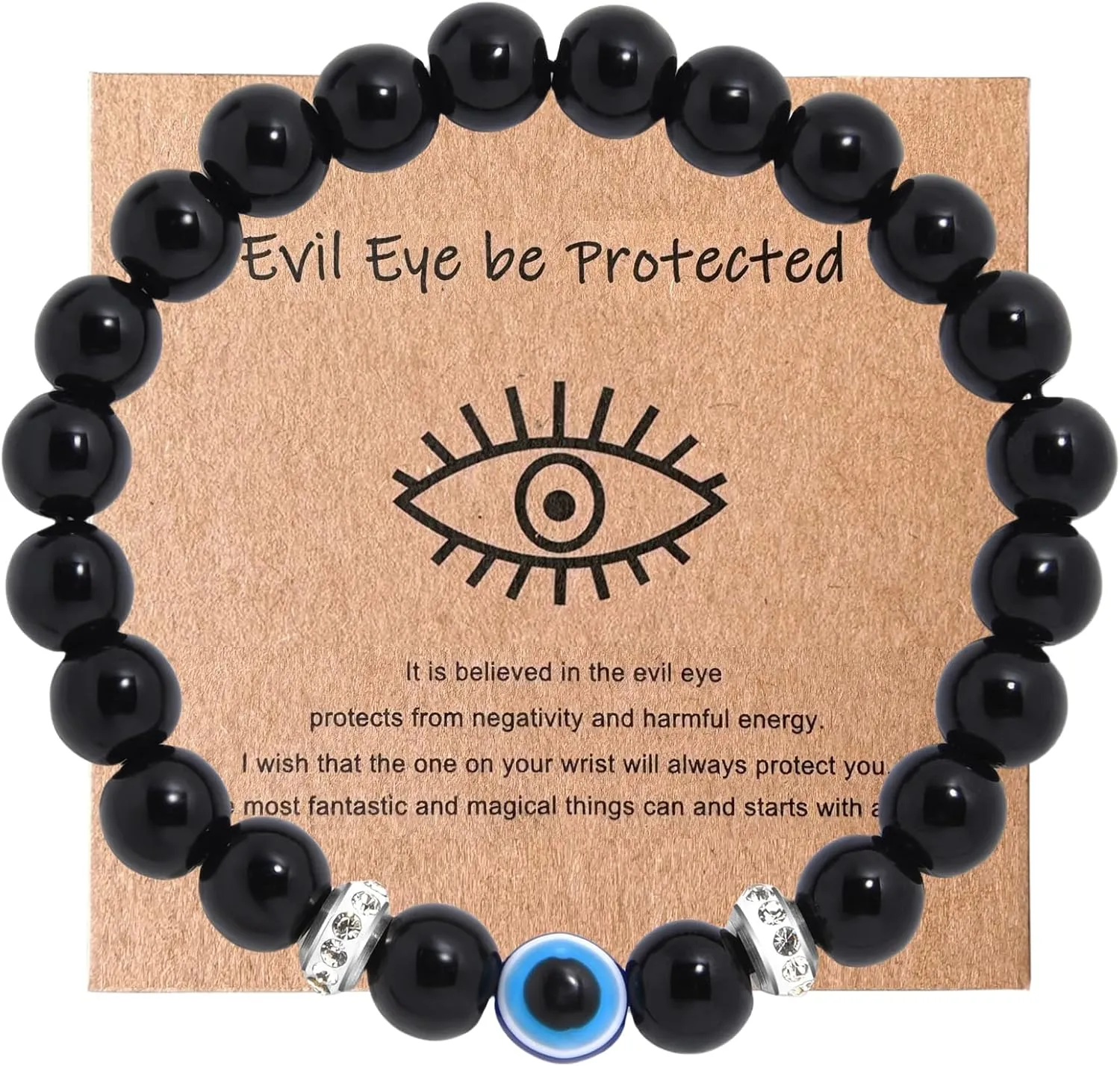 Beaded Nazar Eye Bracelets, Handmade Evil Eye Gift Bracelets for Protection and Good Luck