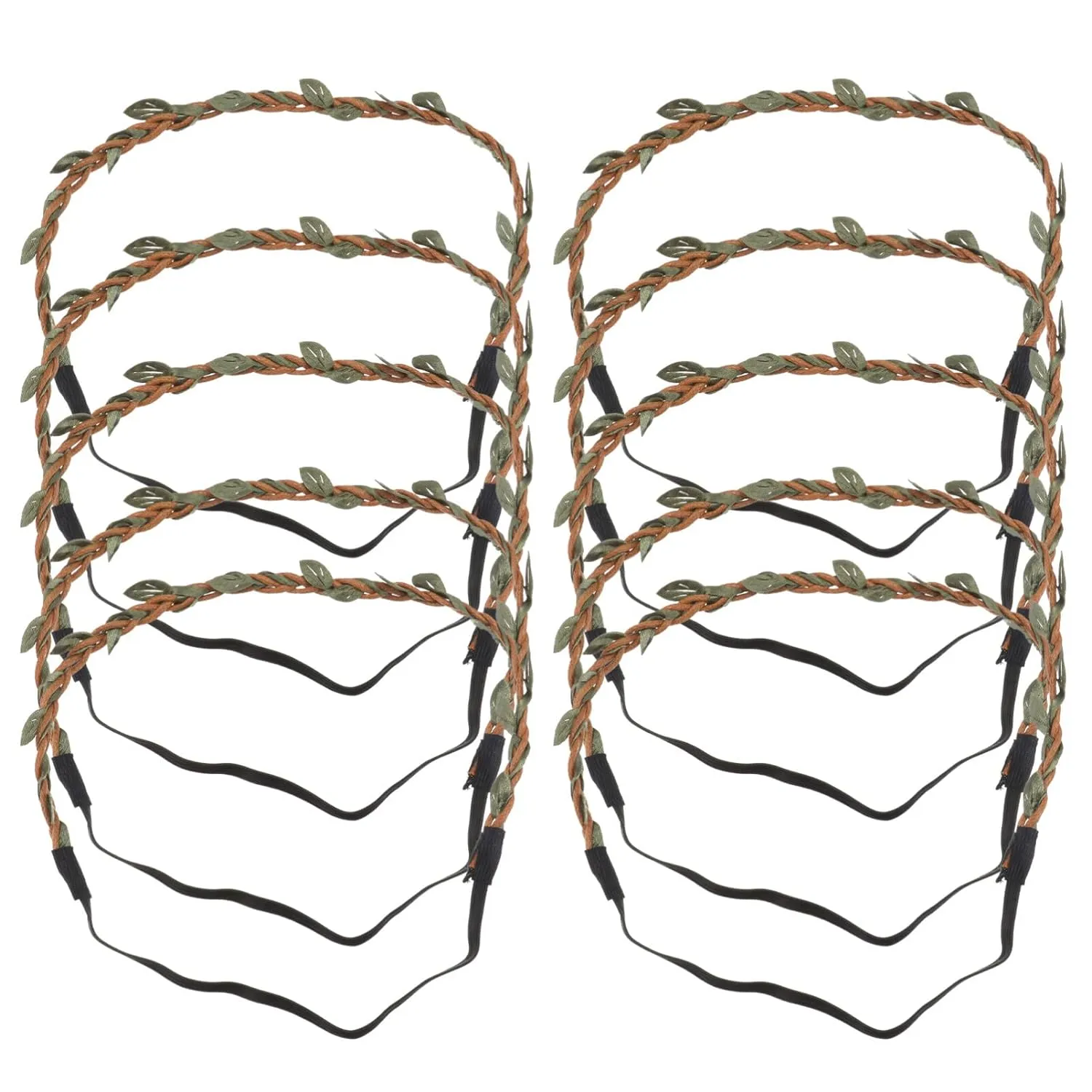 Beaupretty 10pcs DIY Flower Headpieces Leaf Wreath Rattan Crown Halo Wreath Headband for Girls Women