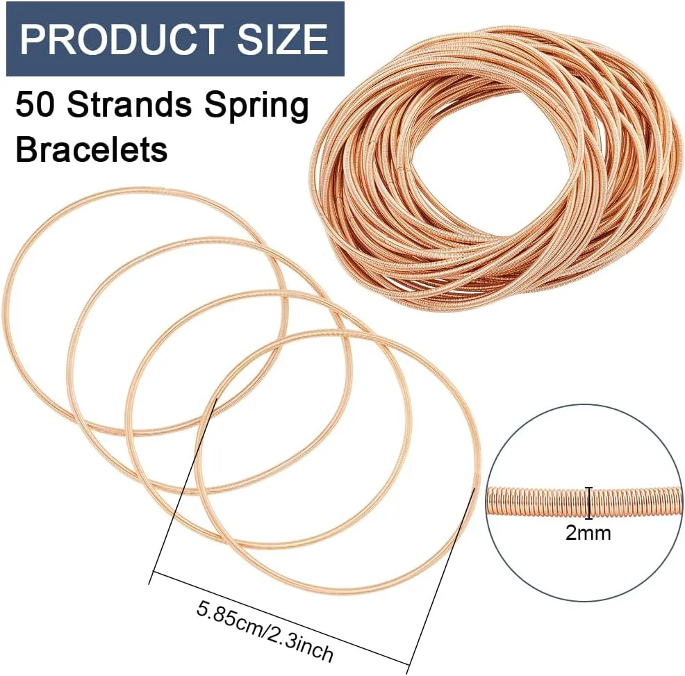 BENECREAT Guitar String Bracelets, Stainless Steel Coil Bracelets for Daily Wear, Parties, Birthdays, Weddings